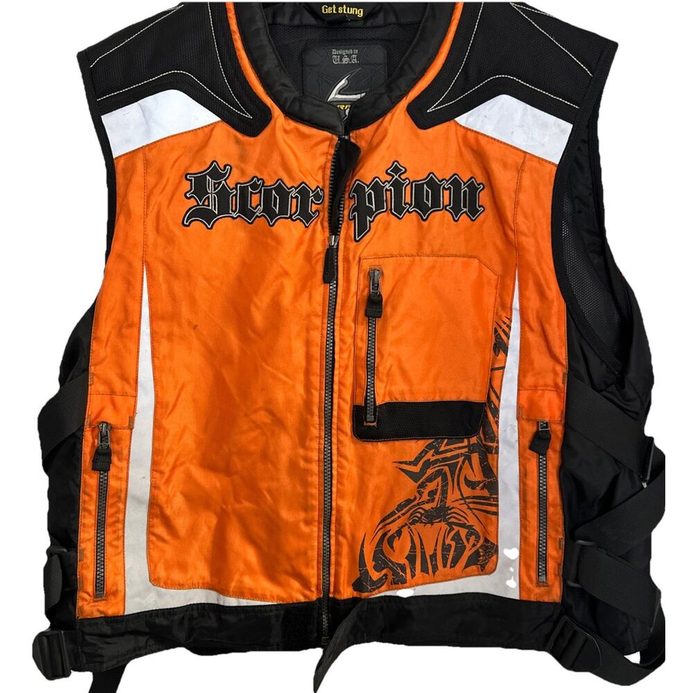 Scorpion EXO Motorcycle Vest Men’s Size XL-XXL Water Resistant Exo Orange/Black